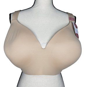 Cacique Simply Wire Free Bra 42G Full Coverage Padded Nude NWT Plunge